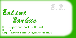 balint markus business card